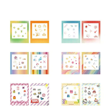 Pikxi 12 Assorted Colorful Fujifilm Instax Square SQ Film Frame Stickers with Cute Decorative Borders for DIY Scrapbooking, Photo Albums, Crafts & More