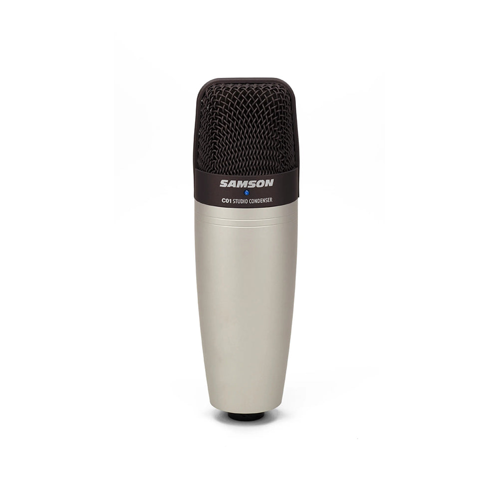 Samson C01 SR850 Cardioid Condenser Microphone Headphone Bundle Kit Set with 10Hz to 30kHz Frequency Response, 19mm Large Diaphragm, Enhanced Ambient Listening, & Gold Plated XLR Connector for Studio, Podcast, Recordings, Acoustics