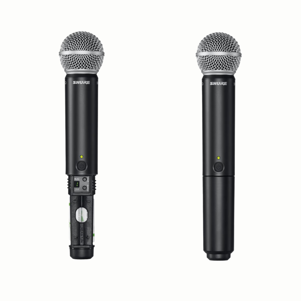 Shure BLX288 Dual Channel Wireless Handheld Microphone Vocal Combo System w/ BLX2 / SM58 Cardioid Mic