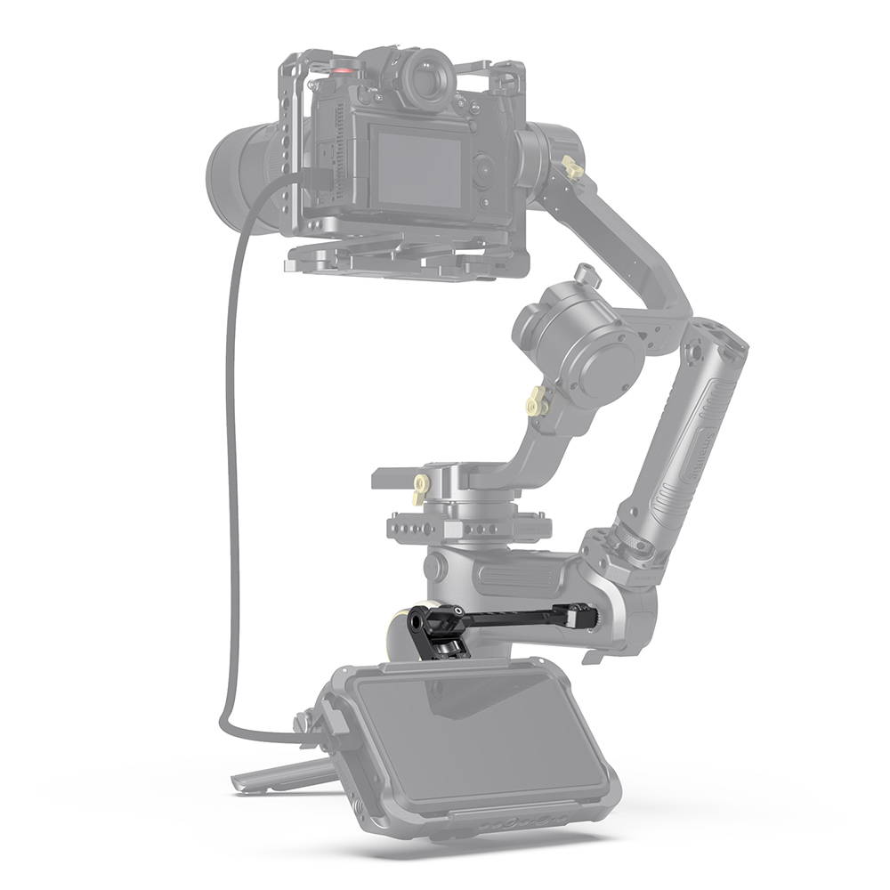 SmallRig Adjustable Monitor Mount with 1Kg Max Payload, 1/4"-20 Mounting Thumbscrew, Built-in Rosette Plate, 360 Degree Tilt and Rubber Pads for Select DJI, Zhiyun & Moza Handheld Gimbal Stabilizers 2889