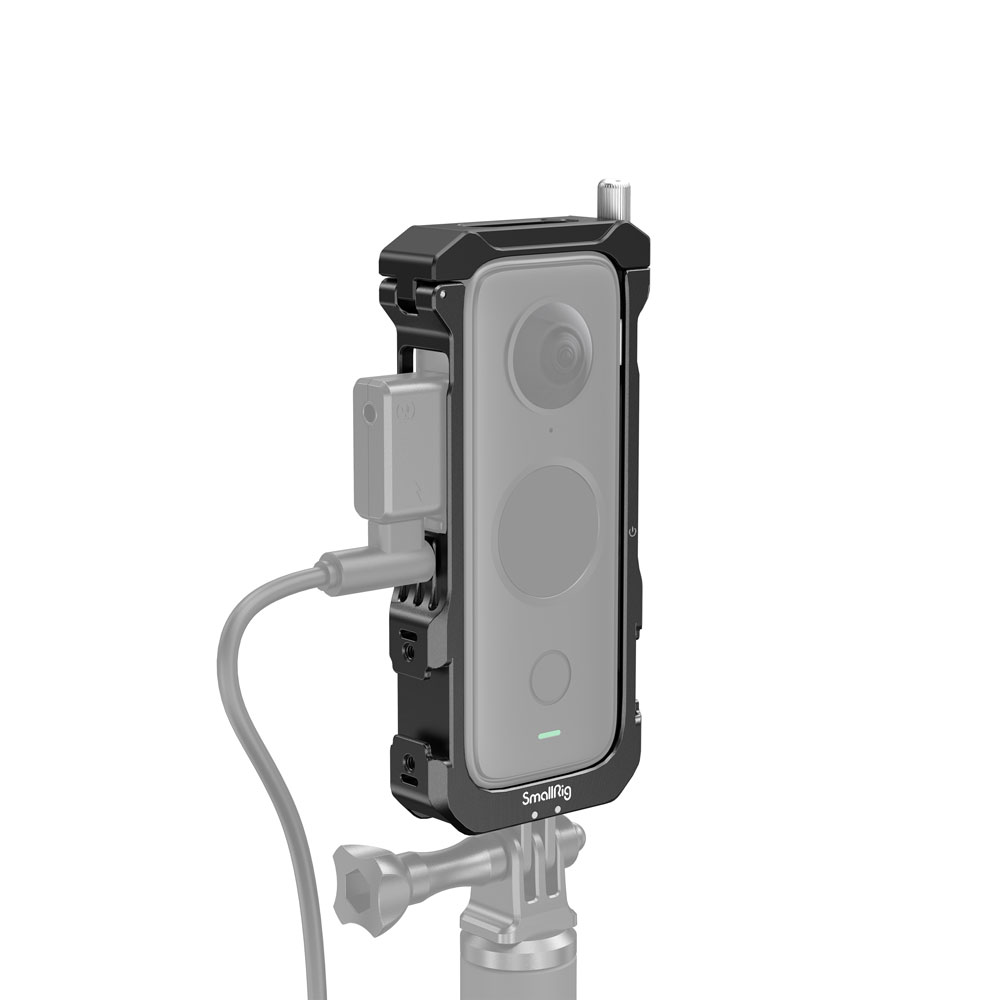 SmallRig Form-Fitting Aluminum Protective Utility Frame with Silicone Lens Cap, Knurled Locking Screw, Foldable & Detachable Mounting Fingers for Insta360 ONE X2 Cameras 2923