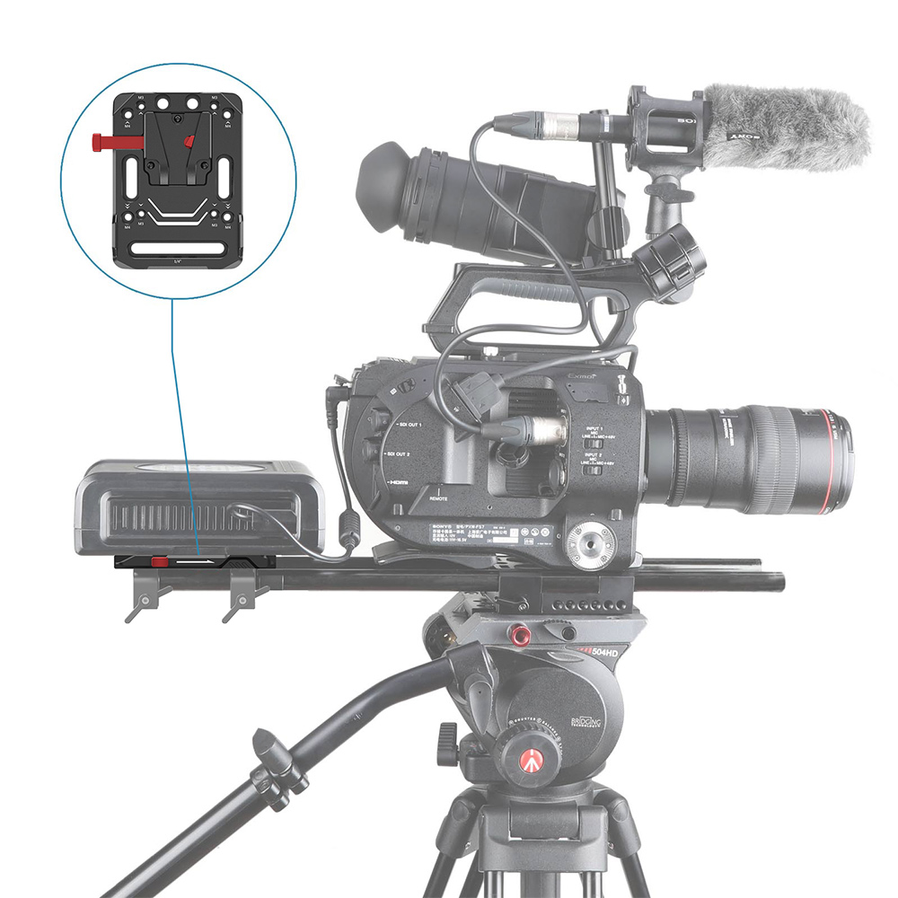 SmallRig V Mount Battery Plate with M4 and M3 Countersinks, ARRI 3/8"-16 Threaded holes, 1/4-20" M4 Screw with Anti-Twist Design for Cameras V Mount Batteries & Blackmagic URSA Mini 2988