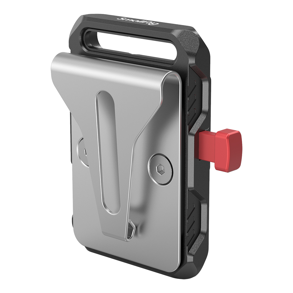 SmallRig Universal Mini V Mount Battery Plate with Belt Clip, Allen Wrench & 1/4-20" Screw with Anti-Off Design Button for Camera V Mount Batteries 2990