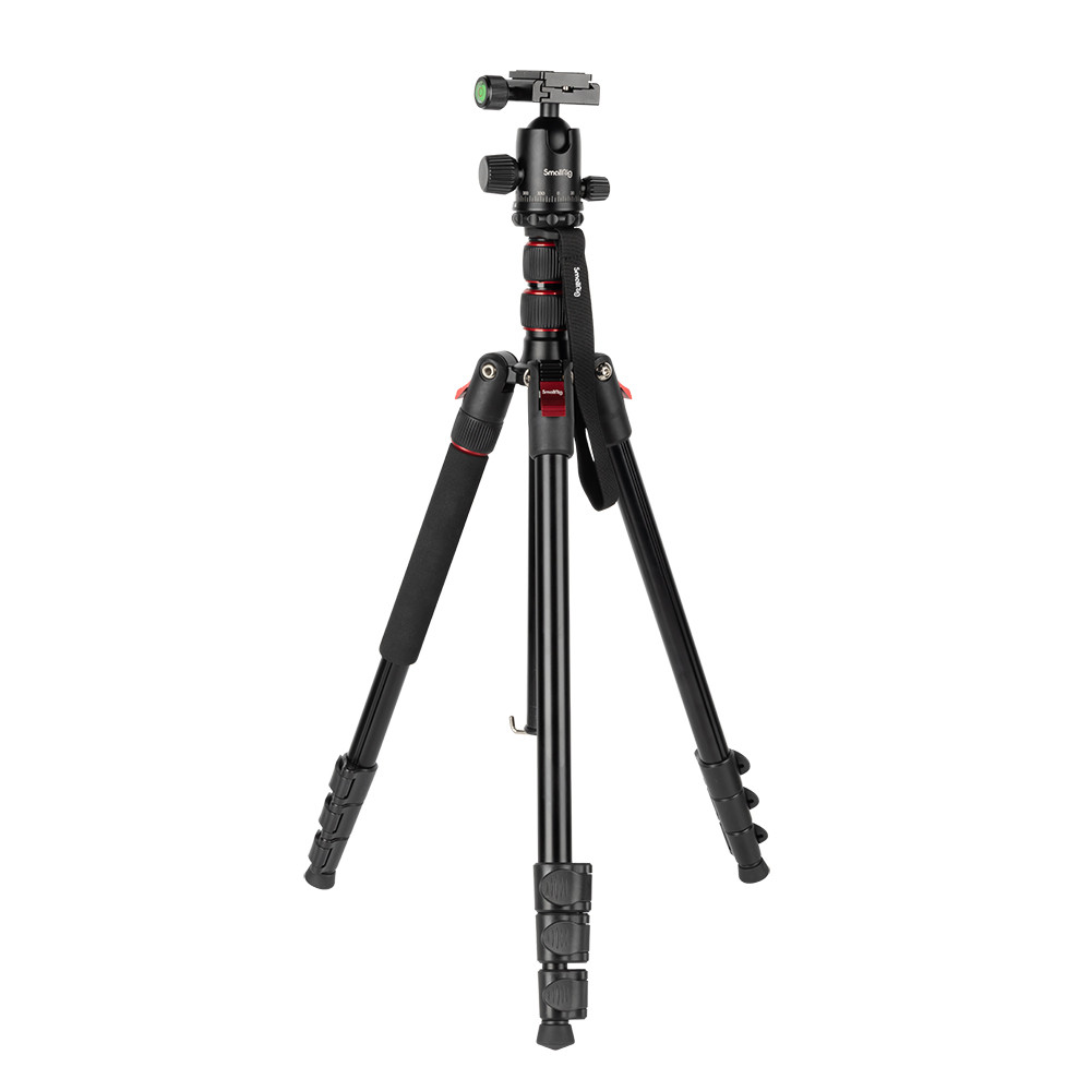 SmallRig CT-10 / CT-20 Lightweight 4-Section Aluminum Travel Tripod with Monopod Camera Stand with Ball Head, 71" / 78.7" Max Height, 15kg Load Capacity, Smartphone Holder and Quick Release Plate, Carrying Bag 3935 3474C