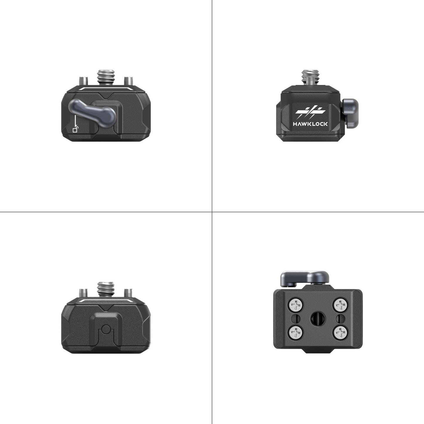 SmallRig HawkLock Drop-in Universal Mini QR Quick Release Plate and Clamp with Built-in Silicone Pads, Triple-Module Design, 5Kg Load Capacity & 1/4"-20 Threaded Holes for Camera Cages & Tripods 3513C
