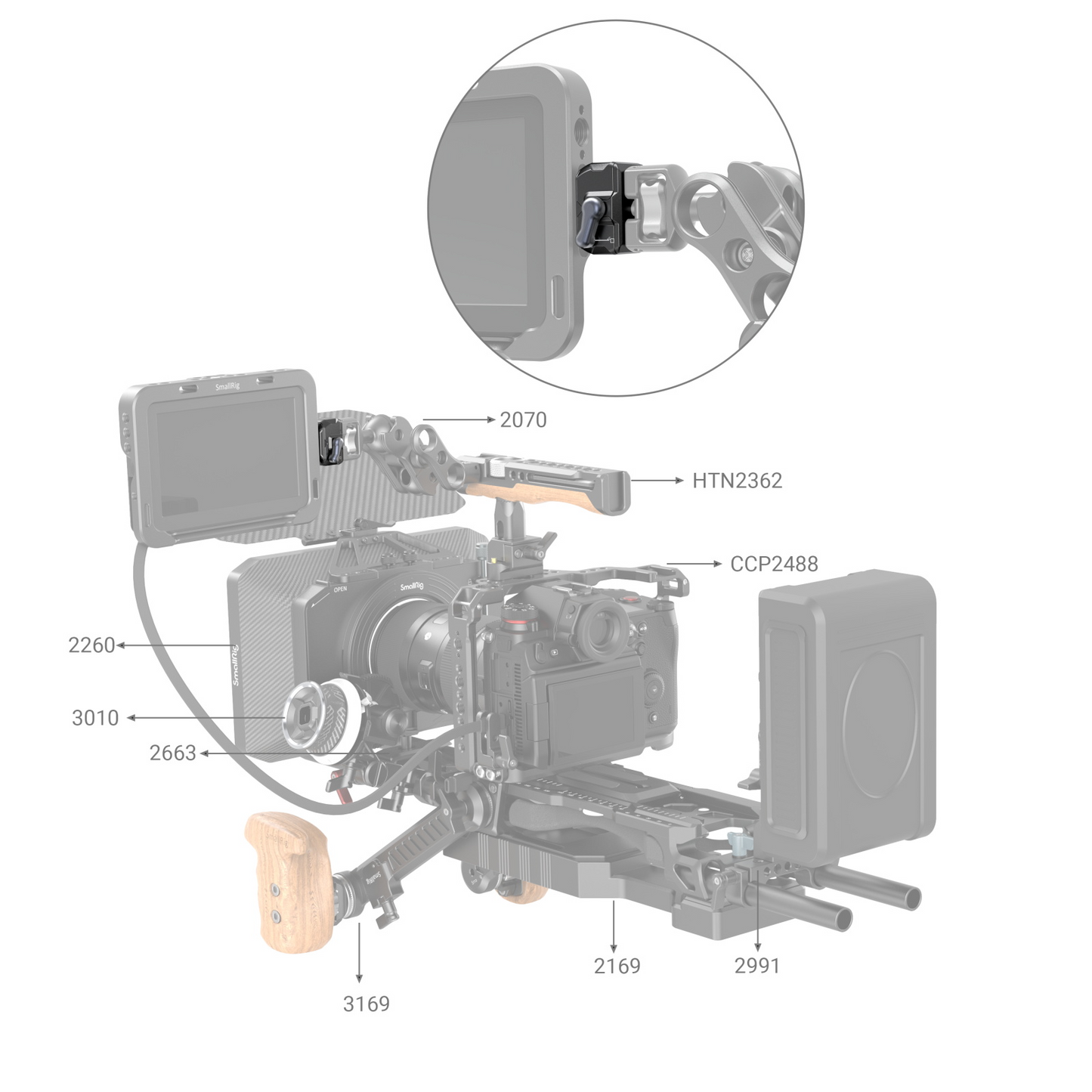 SmallRig HawkLock Drop-in Universal Mini QR Quick Release Plate and Clamp with Built-in Silicone Pads, Triple-Module Design, 5Kg Load Capacity & 1/4"-20 Threaded Holes for Camera Cages & Tripods 3513C