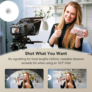 SmallRig Multifunctional Teleprompter with Up to 11" Wide Tablet Holder, 95mm Supported Lens Size, Remote Controller, 4 x 5.56" Filter Frame for Tablet, Phone, Phone, iPad, DSLR & Mirrorless Camera | 3646