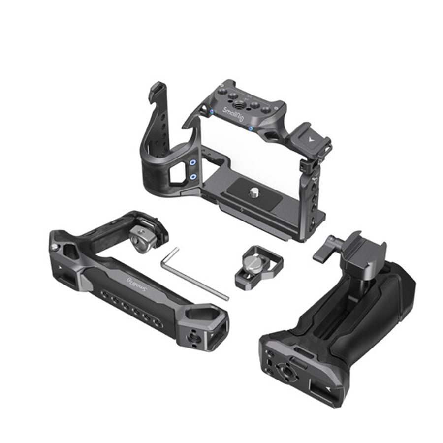 SmallRig Rhinoceros Advanced Camera Cage Kits Aluminum for Sony Alpha 7R V / Alpha 7 IV / Alpha 7S III with Top Handle, NATO Side Handle, HDMI Cable Clamp, 1/4""-20 & 3/8""-16 Threads, NATO Rail, Shoe Mount, QD Socket | 3710