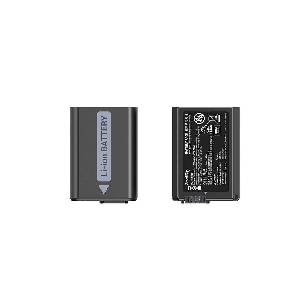 SmallRig NP-FW50 Rechargeable Replacement Battery (2-Pack) 7.4V 1030mAh with 5V USB Type C Dual Battery Charger Kit for Sony ZV-E10, Alpha a5100, a6000, a6300, a6400, a6500, Alpha a7, a7 II, a7R, a7R II, a7S, a7S II, DSC-RX10 III | 3818