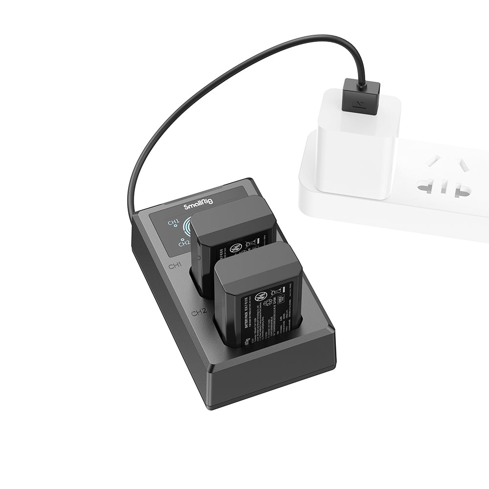 SmallRig NP-FW50 Rechargeable Replacement Battery (2-Pack) 7.4V 1030mAh with 5V USB Type C Dual Battery Charger Kit for Sony ZV-E10, Alpha a5100, a6000, a6300, a6400, a6500, Alpha a7, a7 II, a7R, a7R II, a7S, a7S II, DSC-RX10 III | 3818