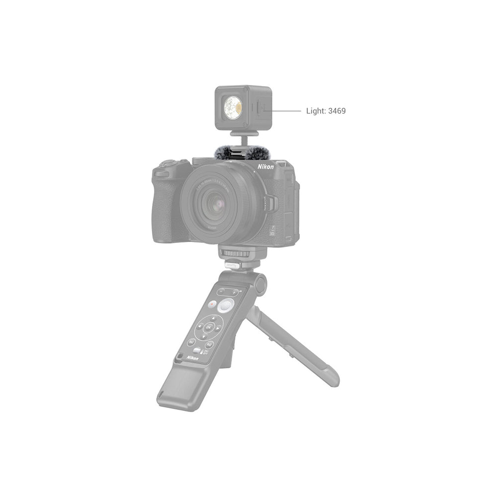 SmallRig Fuzzy Windbuster Top and Bottom Cold Shoe Mount with Built-In Faux Fur Cushions and Separate Mini LED Light Support for Nikon Z30 Mirrorless Camera 3859