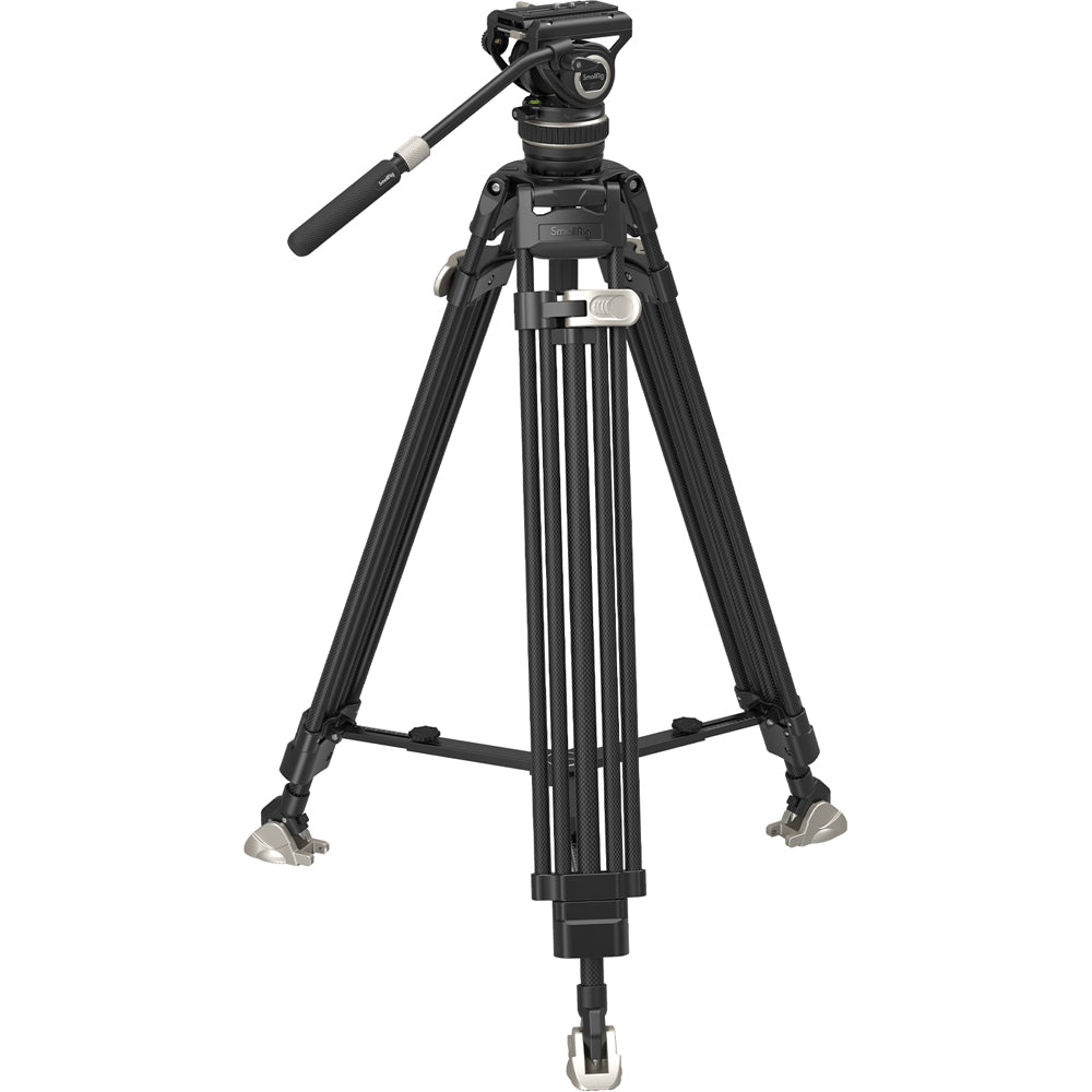 SmallRig FreeBlazer AD-100 Heavy-Duty Carbon Fiber Professional Tripod Kit with DH10 Fluid Video Head, 360° 90°/-60° Pan & Tilt Control, Manfrotto and DJI RS Quick Release Plates, 197cm Max Adjustable Height, 10kg Max Load Capacity | 3989