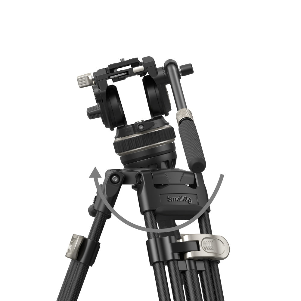 SmallRig FreeBlazer AD-100 Heavy-Duty Carbon Fiber Professional Tripod Kit with DH10 Fluid Video Head, 360° 90°/-60° Pan & Tilt Control, Manfrotto and DJI RS Quick Release Plates, 197cm Max Adjustable Height, 10kg Max Load Capacity | 3989