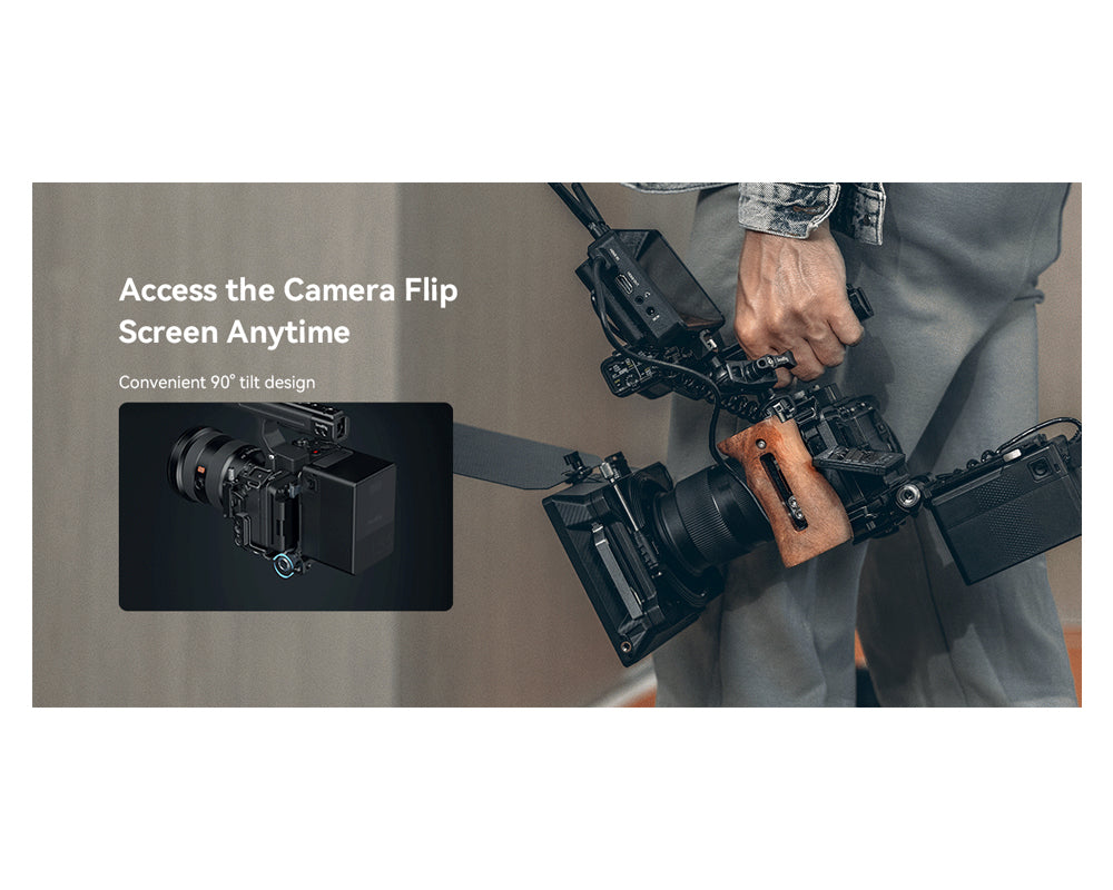 SmallRig Compact V-Mount Battery Mounting Plate System with Arca-Swiss QR Quick Release Plate, 90 Degree Rotating Plate and 15mm Rods with Chest Support for SmallRig VB50 / VB99, Sony Alpha, Canon EOS and Panasonic Lumix Series DSLR / Mirrorless Camera