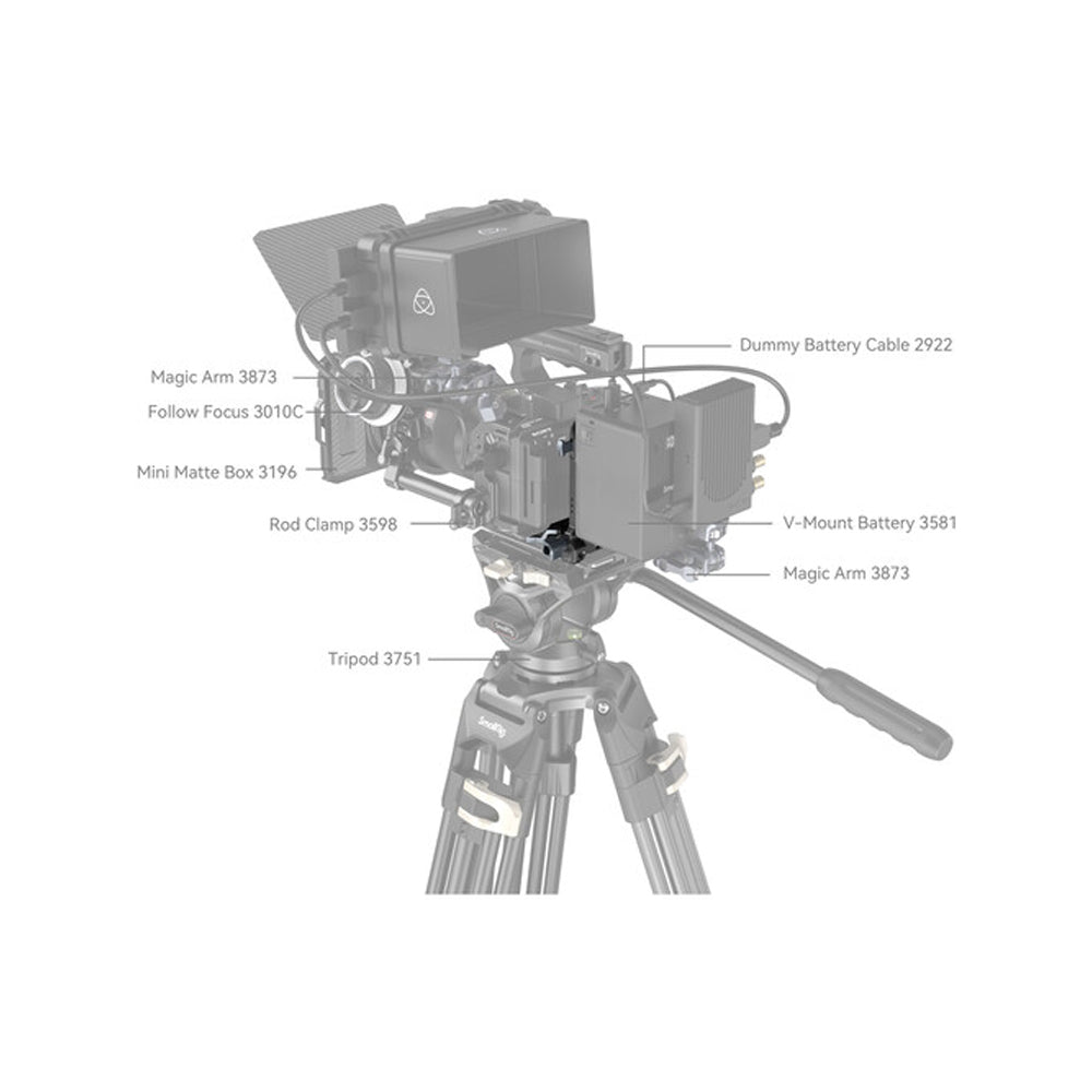 SmallRig Compact V-Mount Battery Mounting Plate System with Arca-Swiss QR Quick Release Plate, 90 Degree Rotating Plate and 15mm Rods with Chest Support for SmallRig VB50 / VB99, Sony Alpha, Canon EOS and Panasonic Lumix Series DSLR / Mirrorless Camera