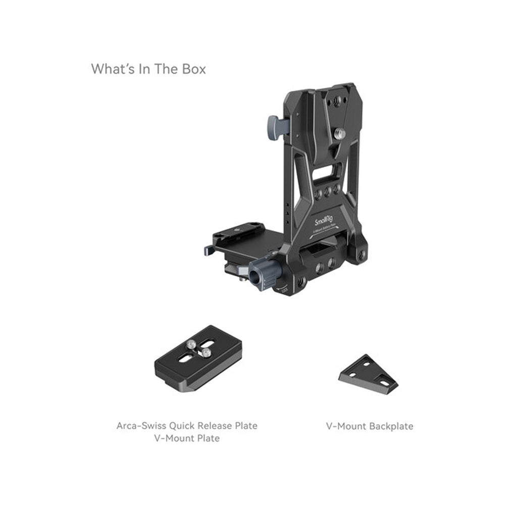 SmallRig Compact V-Mount Battery Mounting Plate System with Arca-Swiss QR Quick Release Plate, 90 Degree Rotating Plate and 15mm Rods with Chest Support for SmallRig VB50 / VB99, Sony Alpha, Canon EOS and Panasonic Lumix Series DSLR / Mirrorless Camera