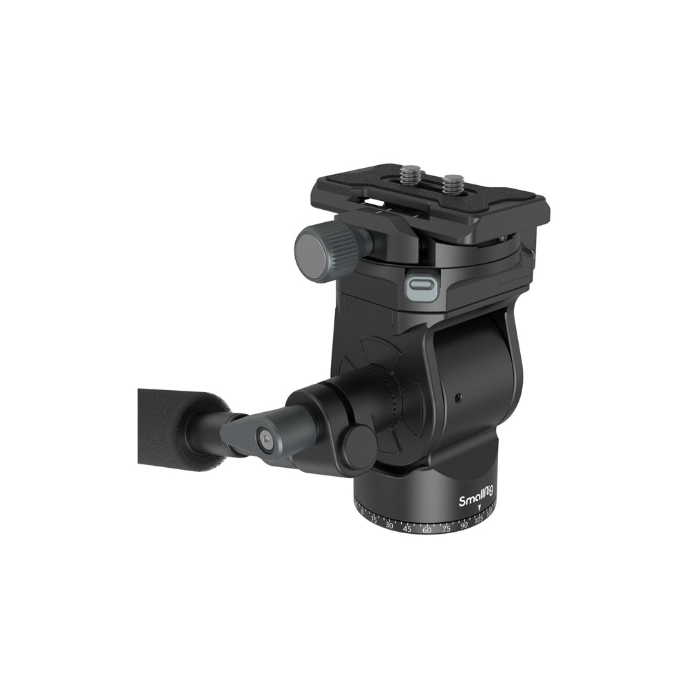 SmallRig Compact Video Tripod Head with Arca-Swiss Type Quick Release Plate, Telescopic Handle, One-Click Switch Horizontal to Vertical Shooting, One-Click Switch Horizontal to Vertical Shooting, Smooth 360° Panning & 180° Tilting | 4104