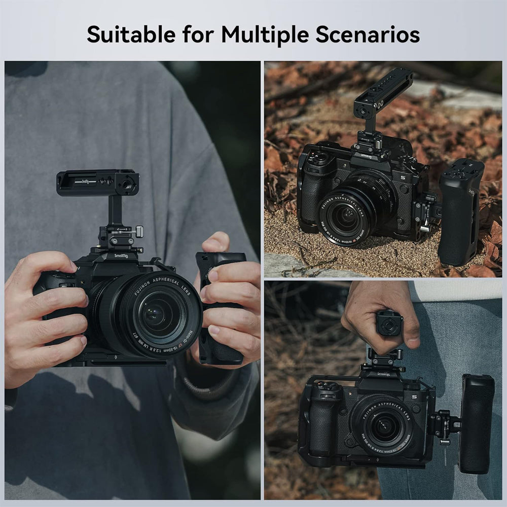 SmallRig Snap-On Quick-Locking NATO Cheese-Style Top Handle Grip for Camera Cage with 12kg Payload Capacity, Cold Shoe Mount, 3.2" Horizontal Adjustment, 1/4"-20 & 3/8"-16 ARRI Locating Holes | 4175