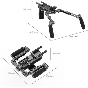 SmallRig HawkLock SR007 Pro Shoulder Rig with 2-in-1 Arca-Swiss / Manfrotto Plate, 360° Ergonomic Rotation Design, One-Touch Quick Adjustment, 1/4"-20 Thread Holes for Filmmaking, Professiol Videography & Content Creation | 4181