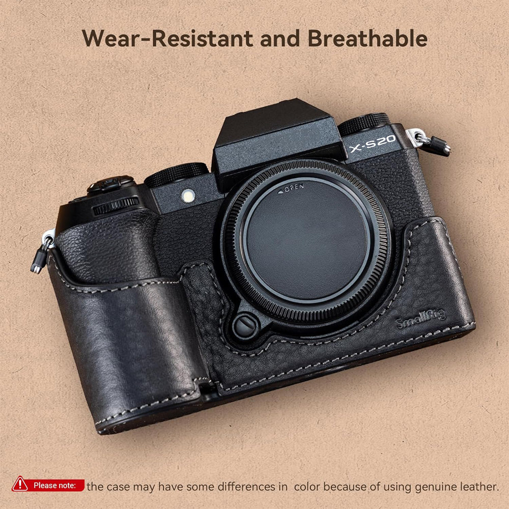SmallRig Leather Case for Fujifilm X-S20 with 1/4"-20 Threads, Tripod Attachment, Open / Close Design for Battery Compartment | 4232