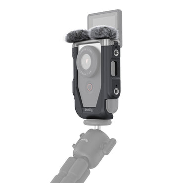 SmallRig Formfitting Full Camera Cage Kit for Canon PowerShot V10 with Furry Microphone Windscreen, Lens Cap, Dual Cold Shoe Mount, Paper Tag, Circular Mounting Plate, 1/4"-20 Threaded Holes | 4235