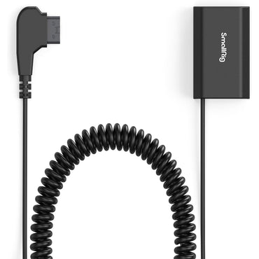 SmallRig Right-Angle Male D-Tap to NP-FZ100 Dummy Battery 6.6' Coiled Power Cable with 8-8.4V Output & Upgraded Chip for Full Decoding | 4253B