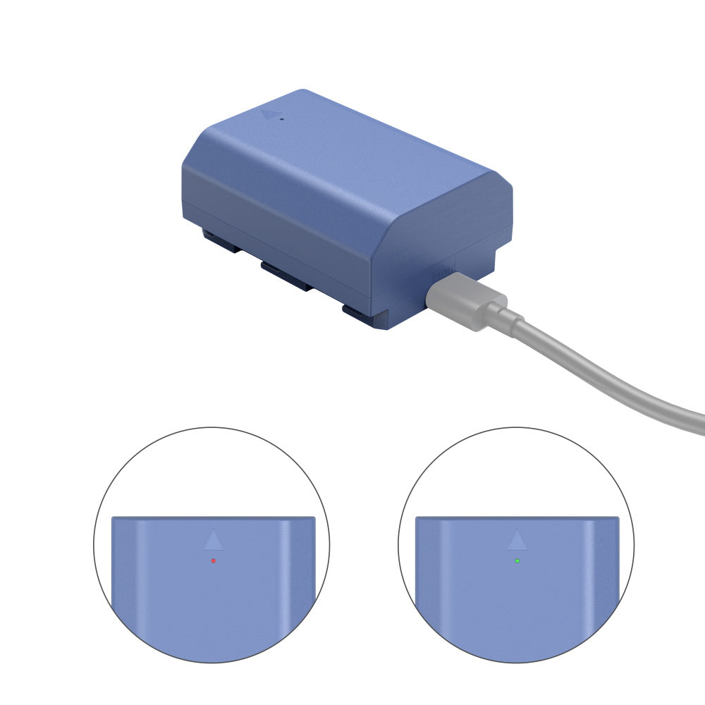 SmallRig (LP-E6NH / NP-FZ100 / NP-W235) Rechargeable Li-Ion Battery Pack 2400mAh 7.2V with 0.6m USB Type C Charging Cable for Canon EOS, Sony Alpha, Fujifilm X Series DSLR Mirrorless Cameras | 4264 4265 4266