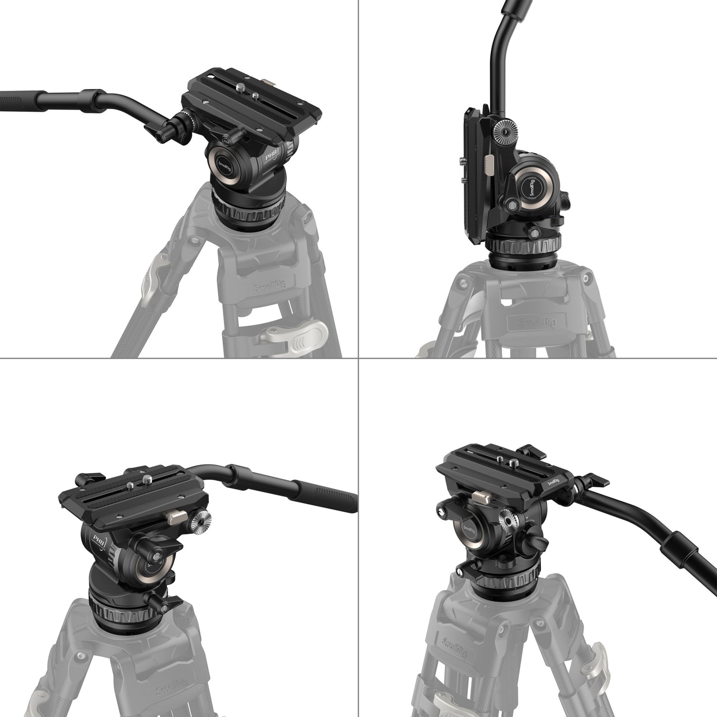 SmallRig PH8 Professional 75mm Fluid Head for Video Tripod, Monopod, Slider & Jibs with Manfrotto Snap-In Quick Release Plate for Digital Camera, Camcorder & Smartphone Holders | 4287