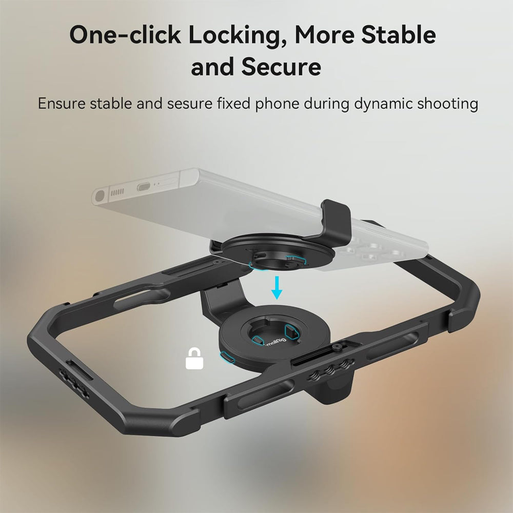SmallRig Quick Release Universal Phone Cage for 2.5 to 3.4" Wide iPhone & Android Smartphone with 4x Cold Shoe Mounts & 12x 1/4"-20 Threaded Holes | 4299