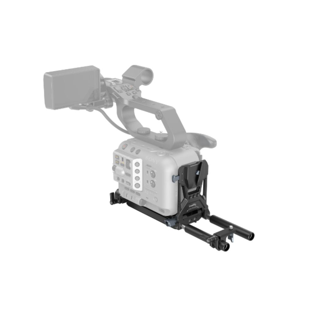 SmallRig V-Mount Battery Mount Plate kit with 15mm LWS Base Kit, 4.7" Length, Extend Baseplate Up to 3.9", 180 Degree Folding V-lock Plate for Sony Fx6, Canon C70, Panasonic  BGH1/BS1H, KOMODO, Z CAM