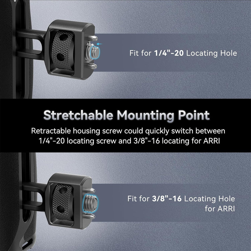 SmallRig Right-or-Left Side Handle Grip for Camera Cage with ARRI 3/8"-16 & 1/4"-20 Locating Screws, 15kg Payload Capcity, Cold Shoe Mounts, Wrist Strap Slot, 1.4" Vertical Adjustment | 4346