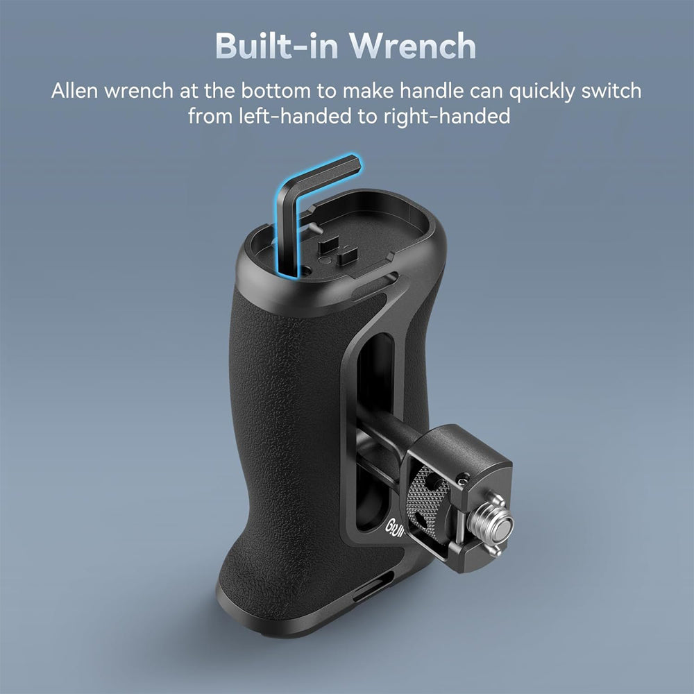 SmallRig Right-or-Left Side Handle Grip for Camera Cage with ARRI 3/8"-16 & 1/4"-20 Locating Screws, 15kg Payload Capcity, Cold Shoe Mounts, Wrist Strap Slot, 1.4" Vertical Adjustment | 4346