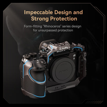 SmallRig Aluminum Formfitting Camera Cage for Sony a9 III / ILCE-9M3 Body with HDMI Cable Clamp, Arca-Swiss Quick Release Plate, TO Rail, Cold Shoe Mount, QD Socket, 1/4"-20 Threaded & ARRI 3/8"-16 Locating Hole for Accessory Attachments