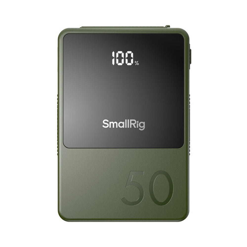 SmallRig VB50 Mini V Mount Battery (50Wh) with Safe & Fast Bi-Directional Charging, Multiple Interfaces & OLED Display for Cameras, Camcorders, Drones, Gimbals, Phones, Tablets, Laptops, Video Lights & Field Monitors | 3579 Black