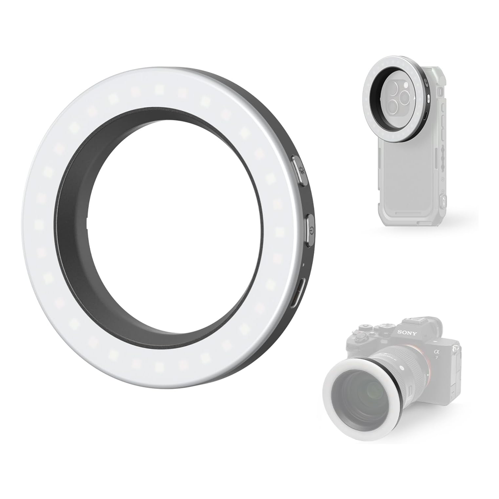 SmallRig Vibe P30 Bi-Color Detachable Smartphone / Camera LED Ring Light 3200K - 5600K with 3 Brightness Levels for Food Photography, Selfie and Vlogging | 4873