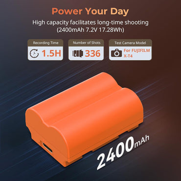 SmallRig NP-W235 Rechargeable Li-Ion Battery 2400mAh 7.2V w/ USB-C Direct Charging for FUJIFILM Cameras X-T4, GFX 100S, GFX 50SII, X-H2, X-H2S, and X-T5