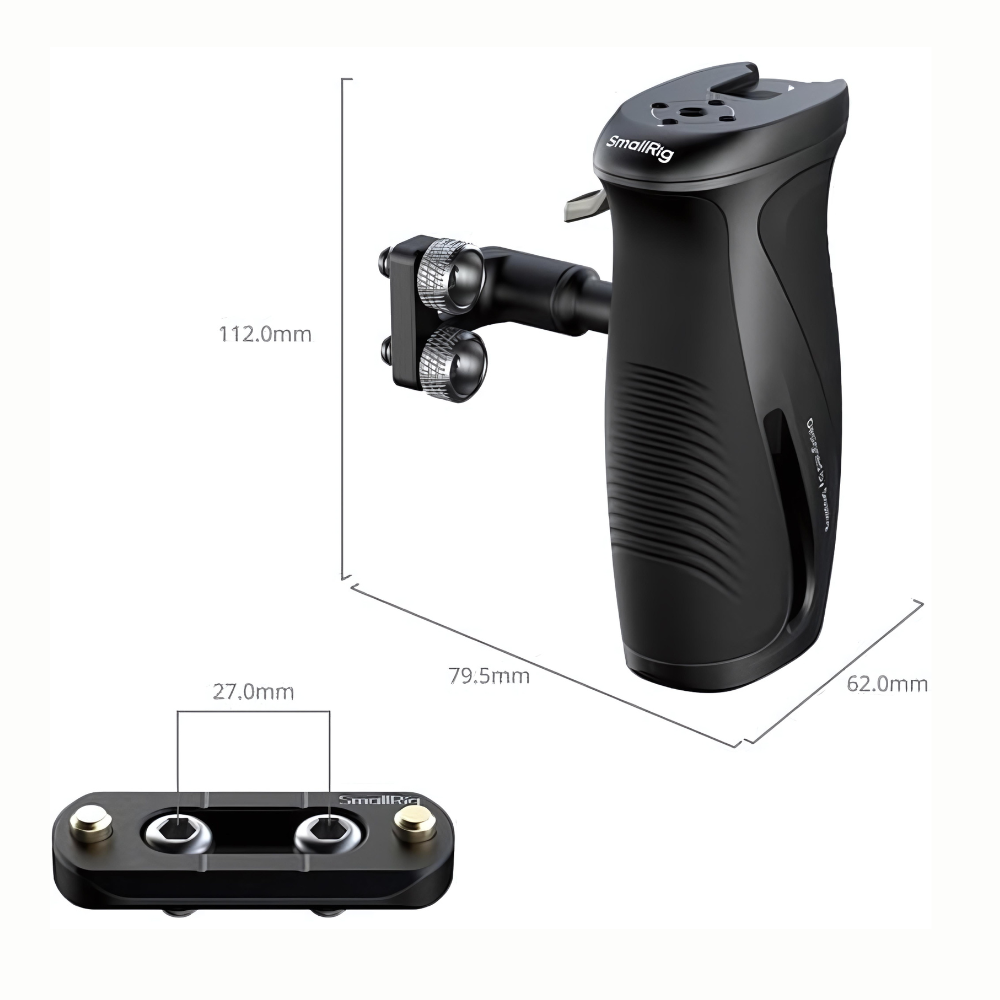 SmallRig Rotating Side Handle Camera Cage Handle Grip with 1/4"-20 Mounts 15KG Payload Capacity One-Touch 360° Rotation Aluminum Alloy Construction Compatible for Camera Cages, Mounting Plates and Accessories | 5194