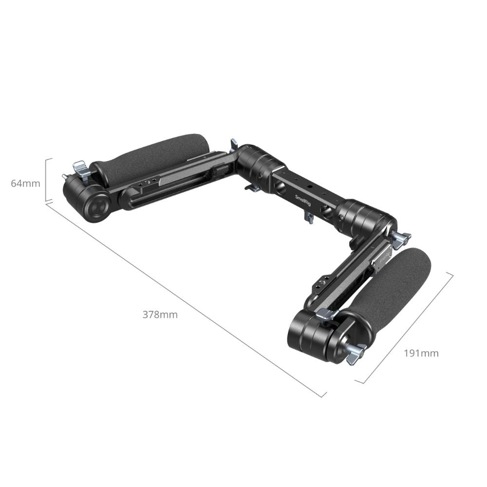 SmallRig Shoulder Rig Dual-Handle for 15mm LWS Rods, One-Touch Rotation, Adjustable Shoulder Mount with ARRI Rosette & Cable Clips for DSLR Mirrorless Cinema Cameras | 5205