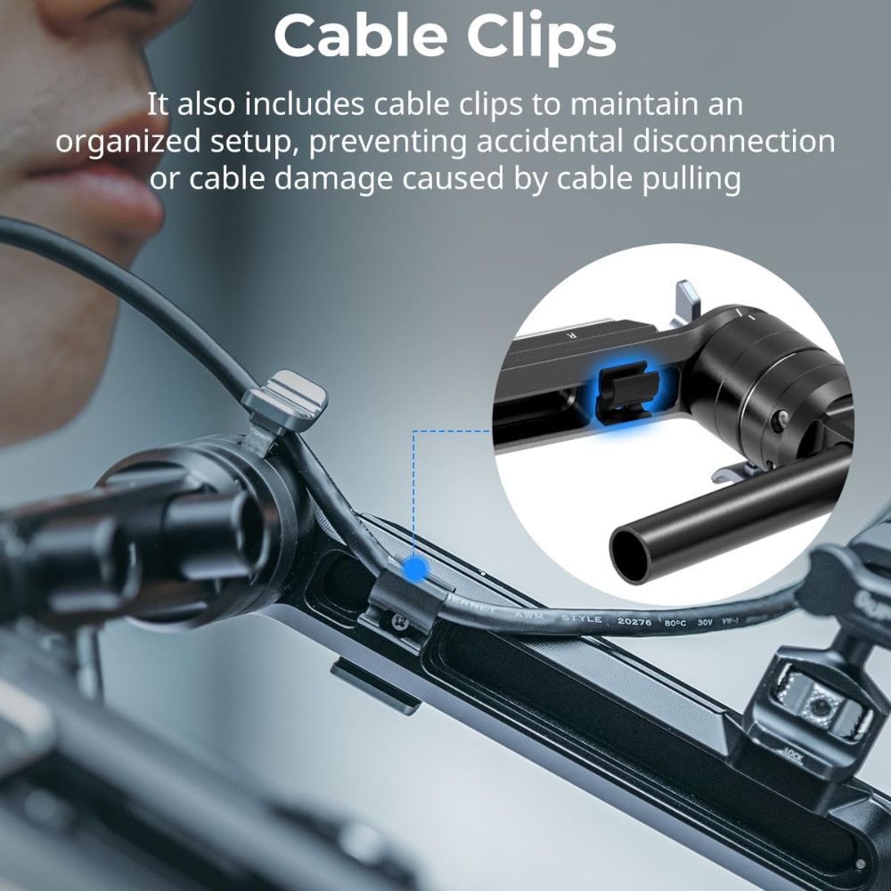 SmallRig Shoulder Rig Dual-Handle for 15mm LWS Rods, One-Touch Rotation, Adjustable Shoulder Mount with ARRI Rosette & Cable Clips for DSLR Mirrorless Cinema Cameras | 5205