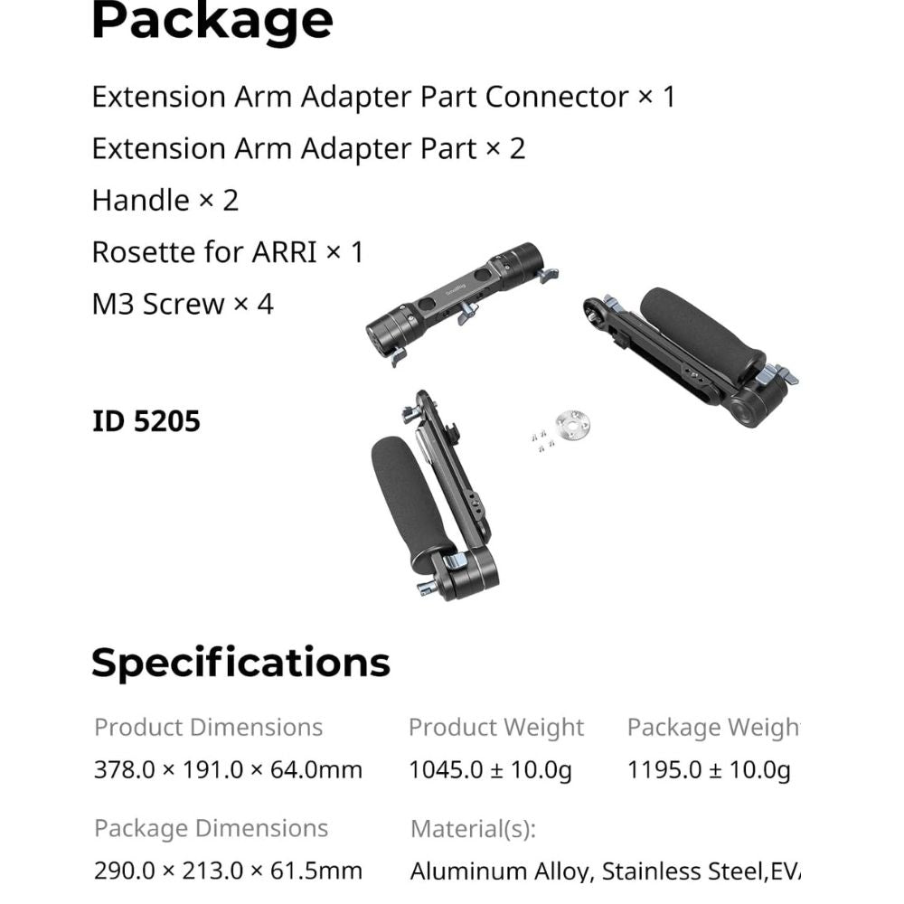 SmallRig Shoulder Rig Dual-Handle for 15mm LWS Rods, One-Touch Rotation, Adjustable Shoulder Mount with ARRI Rosette & Cable Clips for DSLR Mirrorless Cinema Cameras | 5205