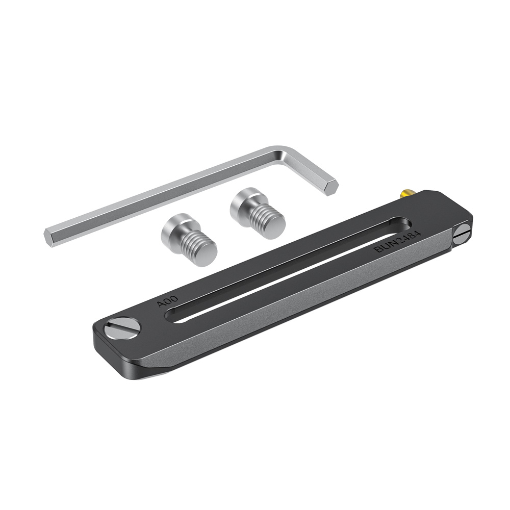 SmallRig 90mm Universal Low-Profile NATO Rail with Hex Spanner, Slide Hollow Hole, 1/4"-20 Mounting Screws and Spring-Loaded Safety Pins for NATO Accessory Clamps, Handle and Monitor Holders BUN2484B
