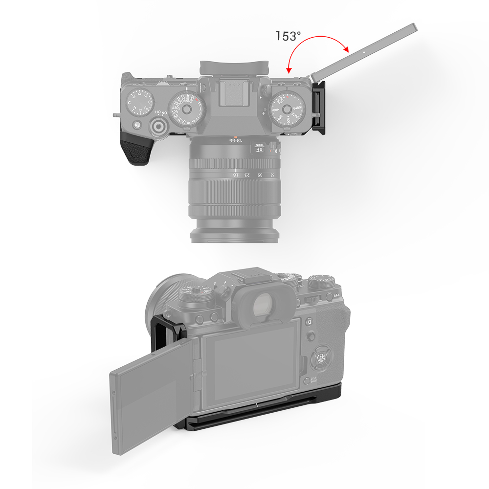 SmallRig L Bracket Base Plate Arca-Type with Hex Spanner, Built-in Flat Head Screwdriver & Silicone Side Grip, 1/4"-20 Threaded Holes and Anti-Twist Flange for Fujifilm X-T4 Mirrorless Camera LCF2812