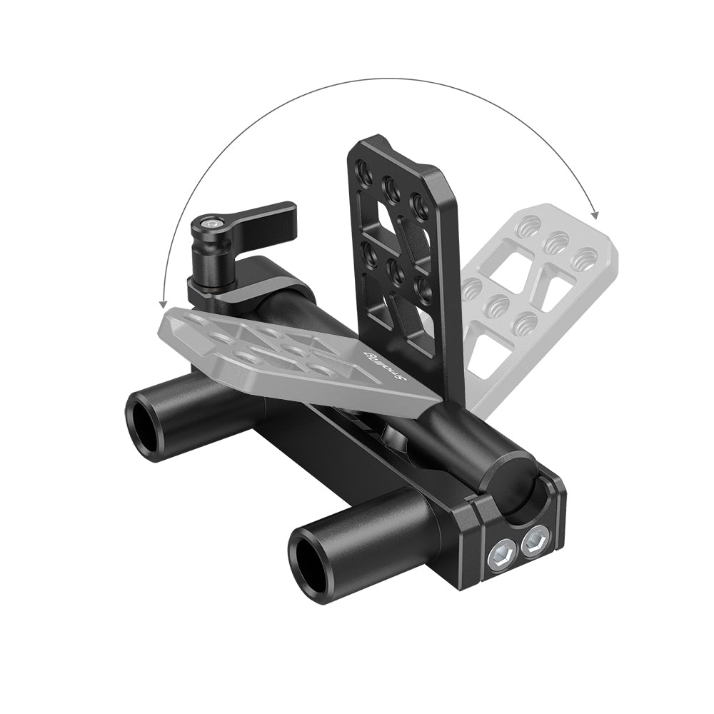 SmallRig Adjustable Dual 15mm LWS Rod System Clamp Battery Hinge Plate with Spanner, 1/4"-20 Threaded Holes and Aluminum Alloy Material for Camera Battery Mount MD2802