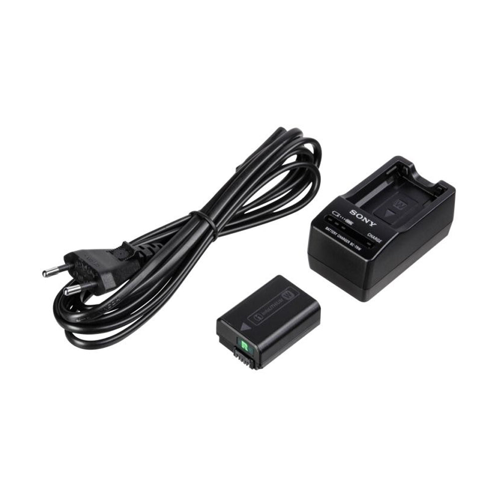 Sony NP-FW50 Charger &1080mAh Lithium-ion Battery Kit with Power Cable for Sony Alpha A7 II, A7R II, A7S II, A33, A3000, A5000, A5100, A6000, A6100, A6300, A6400, A6500, Cyber-shot DSC-RX10 II III IV, NEX-3 5 6 7, NEX-F3, ZV-E10 | ACC-TRW