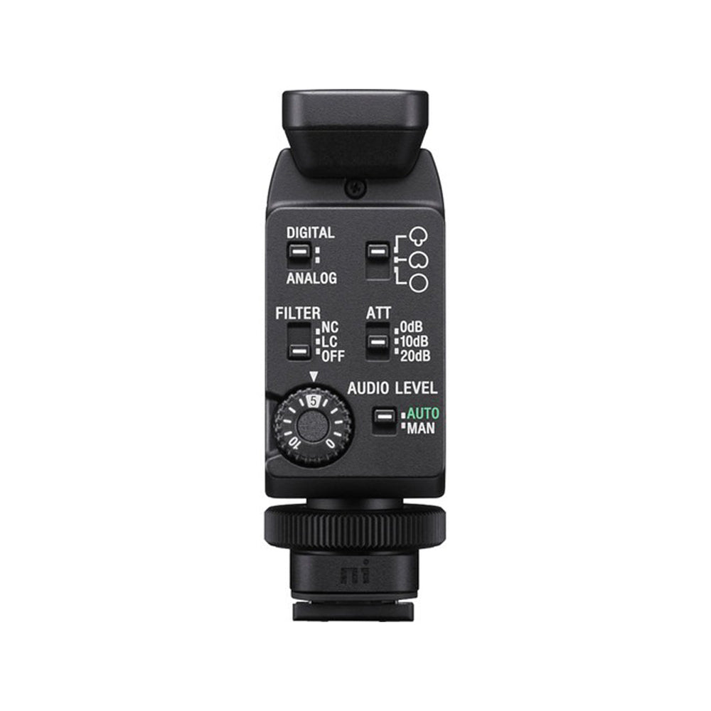 Sony ECM-B1M Camera Mount Digital Shotgun Microphone with Three Directivity Modes, Digital Audio Interface, Wind Screen and Comprehensive Controls for Camera, Vlogging, Video Recording