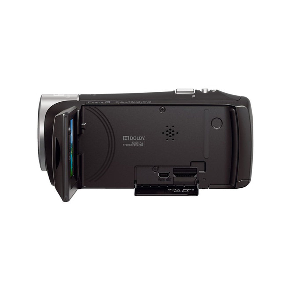 Sony HDR-CX405 HD Handycam Camcorder with 26.8mm Wide-Angle Lens, CMOS Sensor, BOINZ XR, Optical Steady Shot Image Stabilization, Built-In USB Cable, Dual Memory SD Card Slot, 2.7" Flip-Out LCD Viewscreen