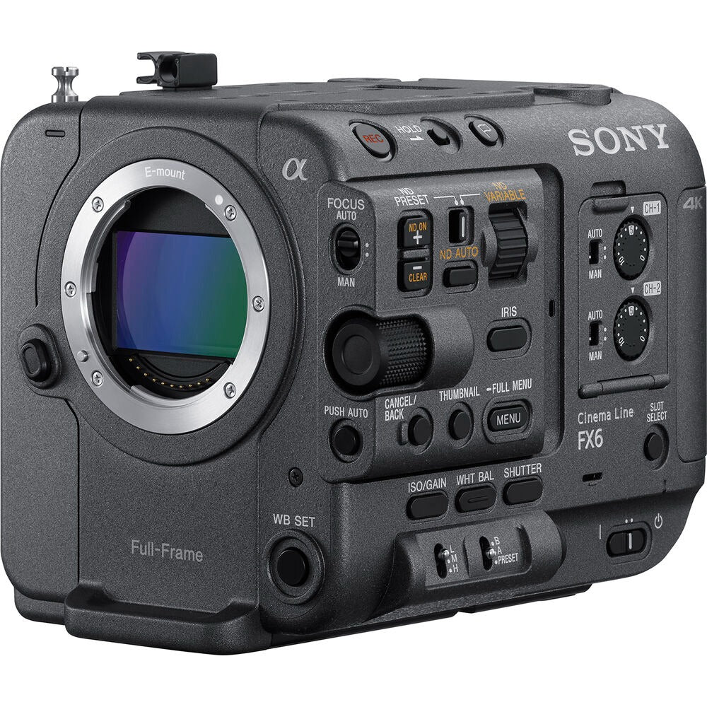 Sony Alpha FX6V (Body) 4K Full Frame Cinema Line Camera Camcorder CMOS Exmor R Sensor, BIONZ XR Processor, DCI 4K60p UHD 4K120 1080p240 Video, Phase Detection / Eye AF/Face Tracking, Dual CFexpress Type A/SDXC Card Slot for Film Production