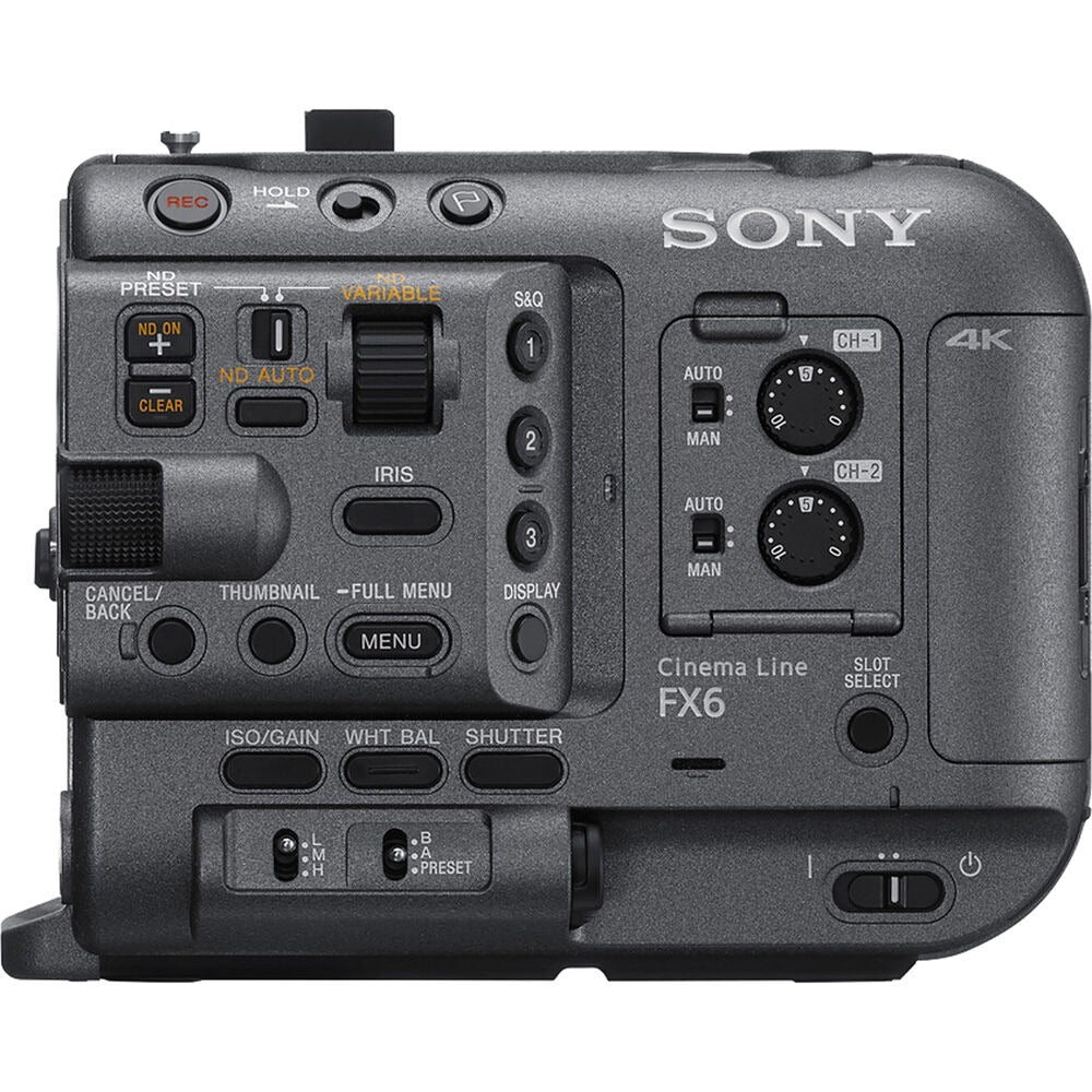 Sony Alpha FX6V (Body) 4K Full Frame Cinema Line Camera Camcorder CMOS Exmor R Sensor, BIONZ XR Processor, DCI 4K60p UHD 4K120 1080p240 Video, Phase Detection / Eye AF/Face Tracking, Dual CFexpress Type A/SDXC Card Slot for Film Production