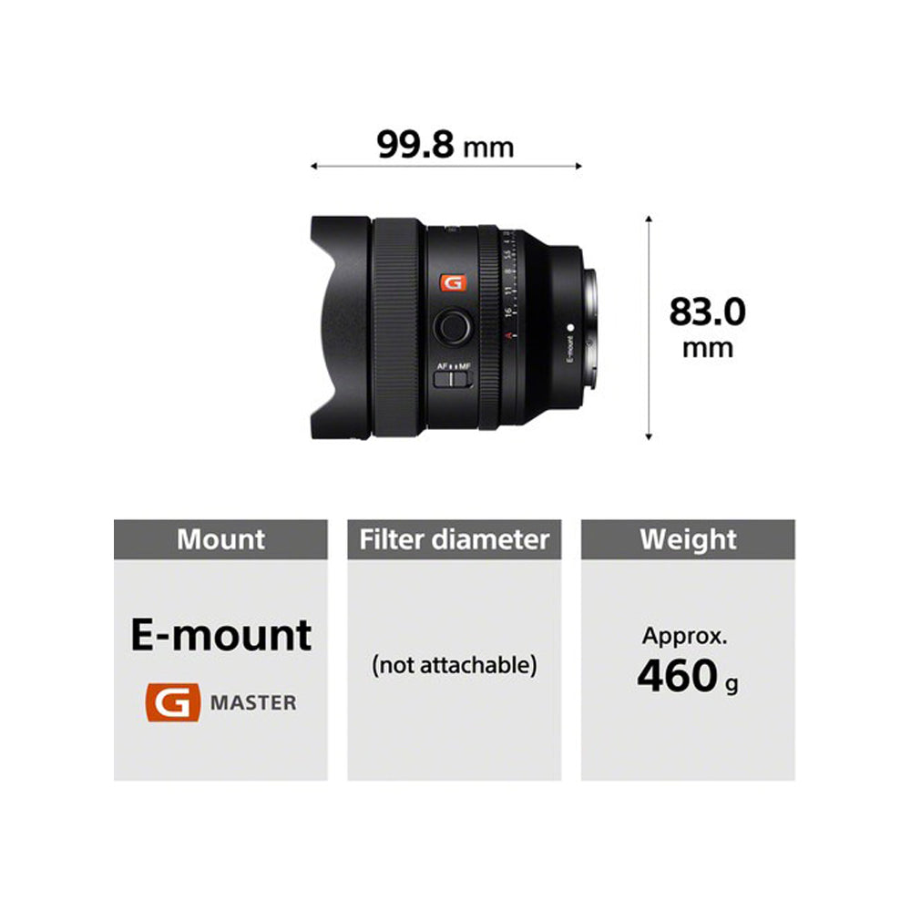 Sony FE 14mm f/1.8 G Master Ultra-Wide Angle Prime Lens with Internal Focus for E-Mount Full-Frame Mirrorless Digital Camera | SEL14F18GM