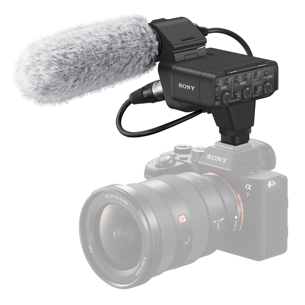 Sony XLR-K3M Dual Channel Digital XLR Audio Adapter with ECM-XM1 Supercardioid Shotgun Microphone Kit for Sony DSLR and Mirrorless Camera with Wireless and Wired Cable Multi Interface Shoe Connection